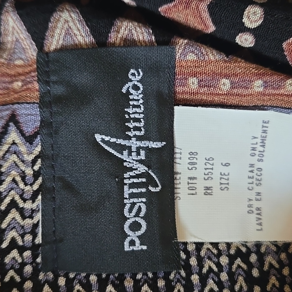 Vintage Positive Attitudes Patterned‎ Boxy Shirt NWT Mother of Pearl 90s - Picture 6 of 9